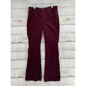 Kut from the Kloth Karen Baby Bootcut Corduroy Jeans Womens 12 Burgundy Wine